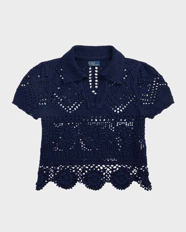 Pointelle Cotton Polo Shirt